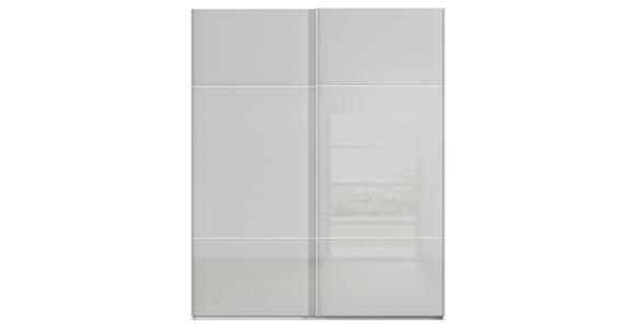 SCHWEBETÜRENSCHRANK 162/223/68 cm 2-türig Grau, Weiß - Weiß/Grau, KONVENTIONELL, Glas/Holzwerkstoff (162/223/68cm) - Novel