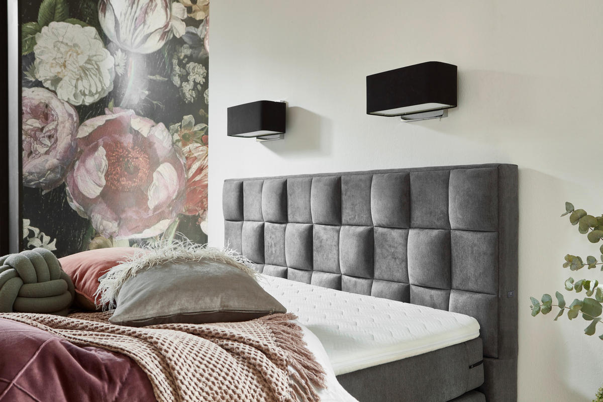 BOXSPRINGBETT 160/200 cm  in Grau  - Grau, MODERN, Kunststoff/Textil (160/200cm) - MID.YOU