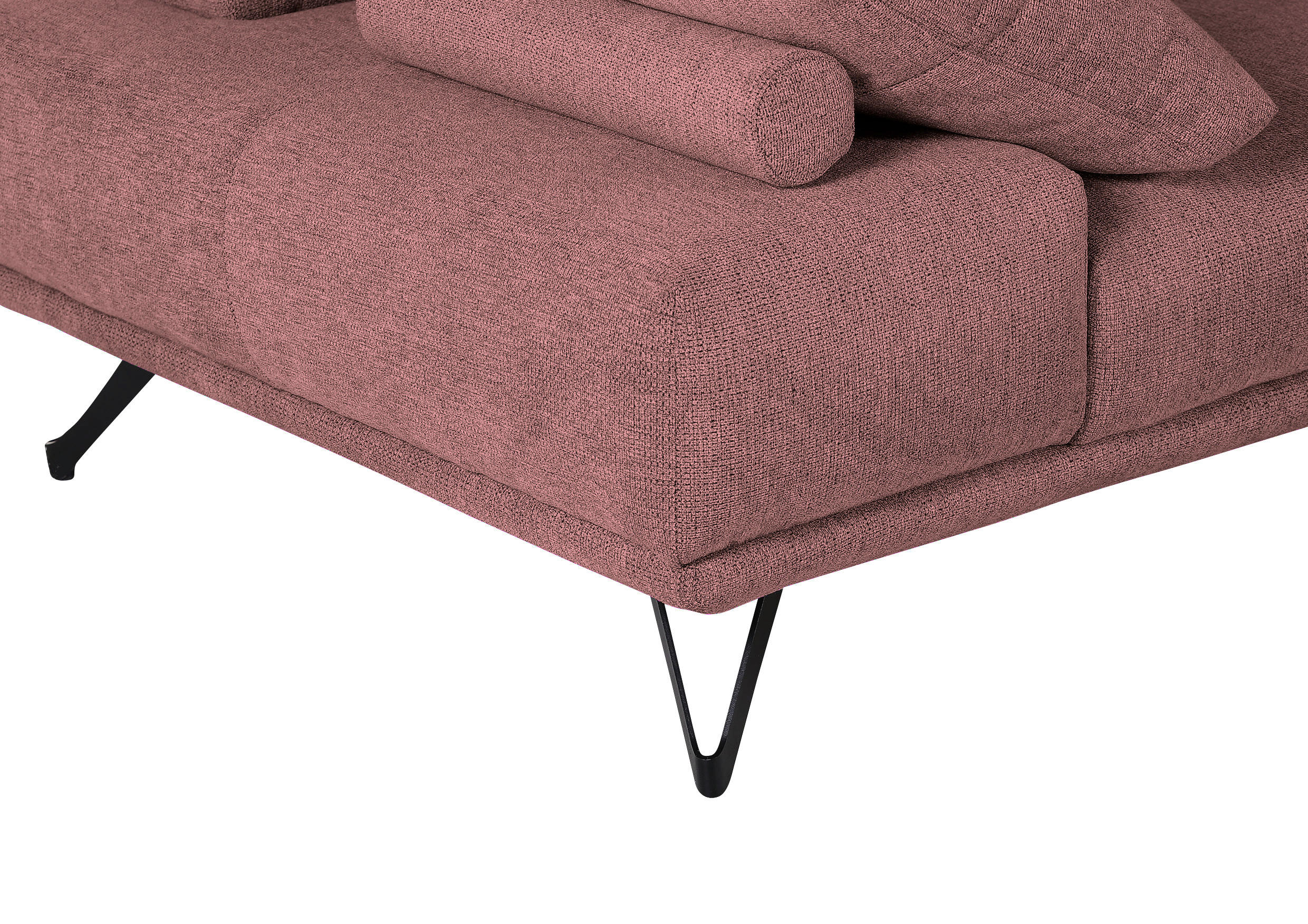 Thumbnail - Carryhome Ecksofa, Altrosa, Textil, 3-4-Sitzer, Füllung: Schaumstoff, Ottomane rechts, L-Form, 310x240 cm, seitenverkehr...