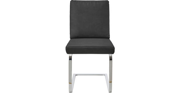 SCHWINGSTUHL in Stahl Mikrofaser - Chromfarben/Anthrazit, Design, Textil/Metall (46/92/60cm) - Dieter Knoll