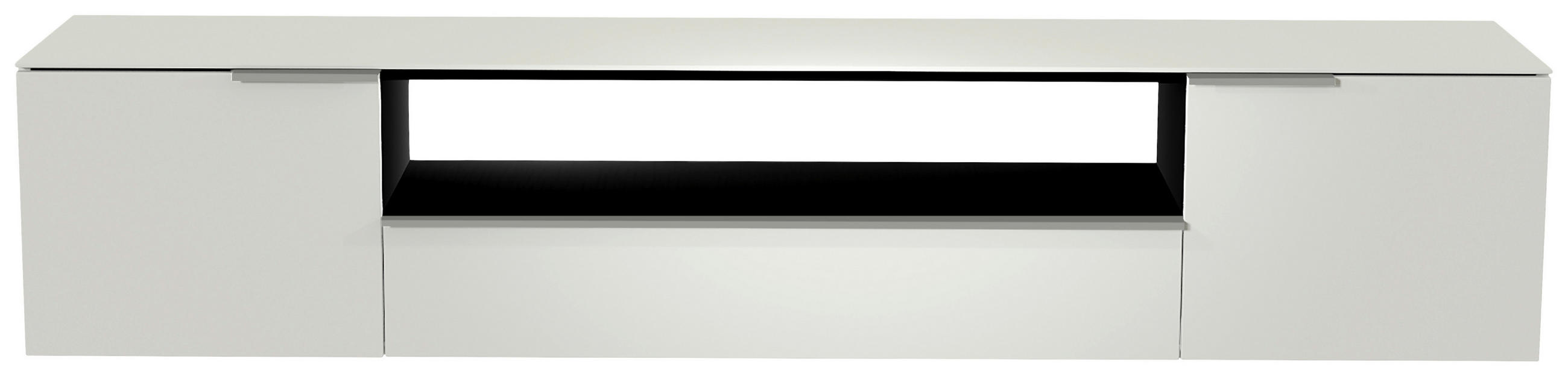 LOWBOARD  in 210/41/45 cm  - Alufarben/Weiß, Design, Glas/Holzwerkstoff (210/41/45cm) - Moderano