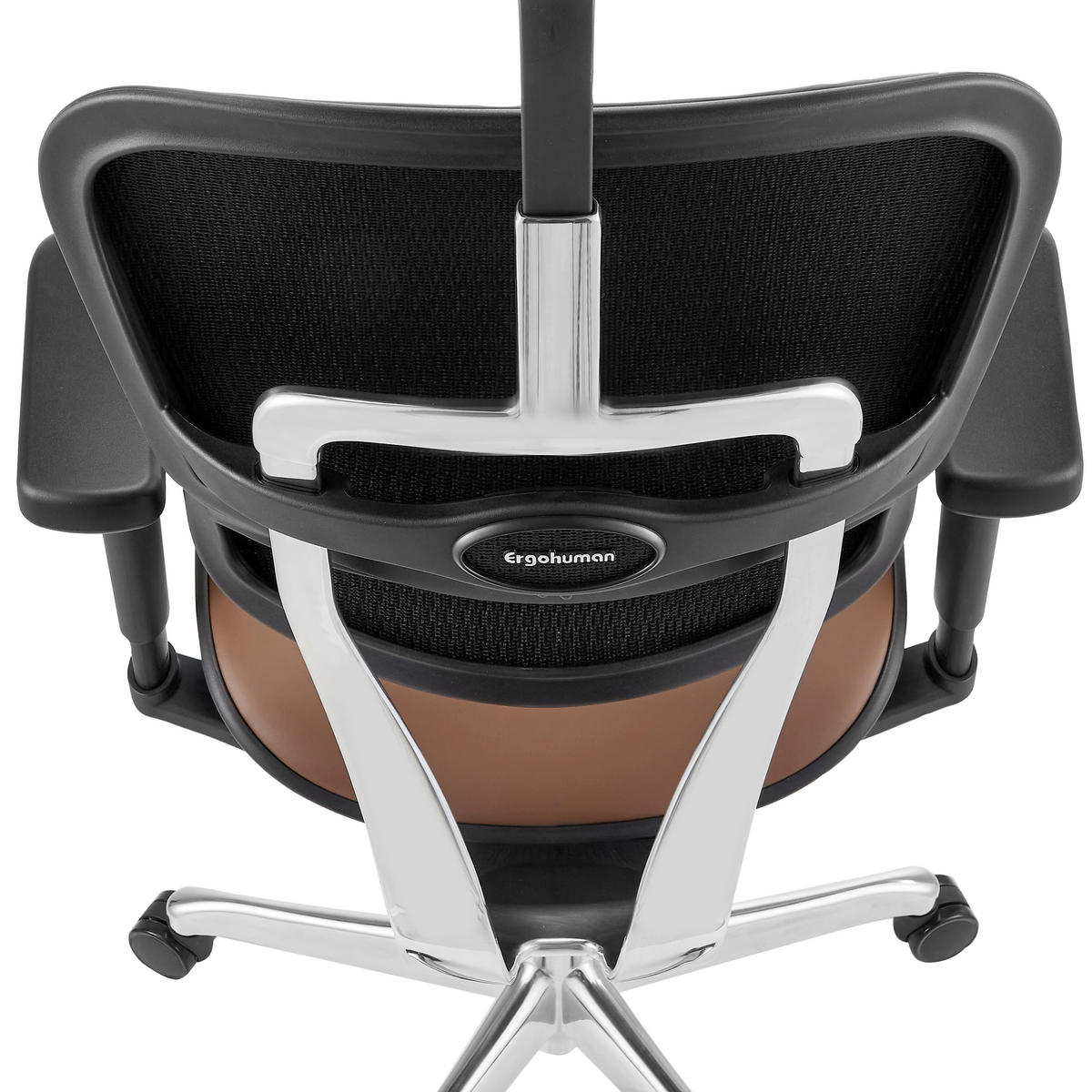 DREHSTUHL Braun, Schwarz  - Silberfarben/Schwarz, MODERN, Leder/Kunststoff (65/132/60cm) - MID.YOU
