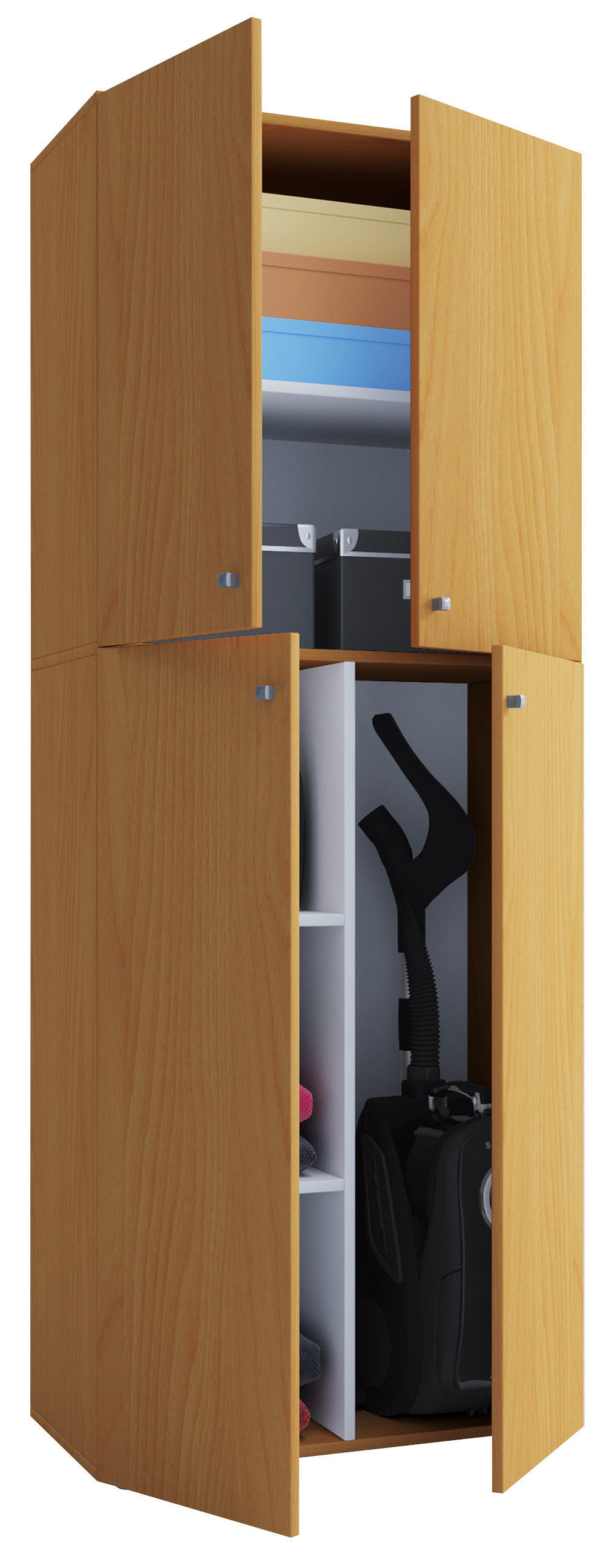MEHRZWECKSCHRANK 70/182/37 cm  in Buchefarben  - Buchefarben/Weiß, KONVENTIONELL, Holzwerkstoff (70/182/37cm) - MID.YOU