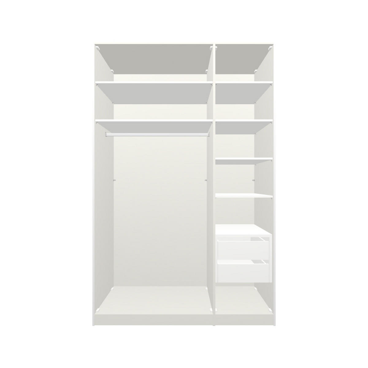 DREHTÜRENSCHRANK 152/236/59 cm 3-türig Weiß  - Chromfarben/Weiß, Design, Glas/Holzwerkstoff (152/236/59cm) - Boxxx