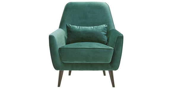 SESSEL in Mikrofaser Grün - Schwarz/Grün, MODERN, Holz/Textil (77/86/80cm) - Carryhome