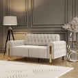2-SITZER-SOFA Velours Beige  - Beige/Goldfarben, KONVENTIONELL, Textil/Metall (194/90/97cm) - Carryhome