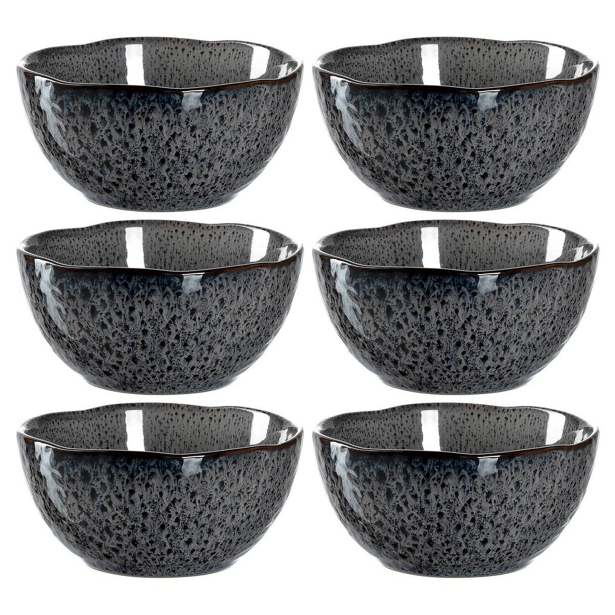MÜSLISCHALENSET Matera 6-teilig  - Anthrazit, LIFESTYLE, Keramik (12/5,7/12cm) - Leonardo