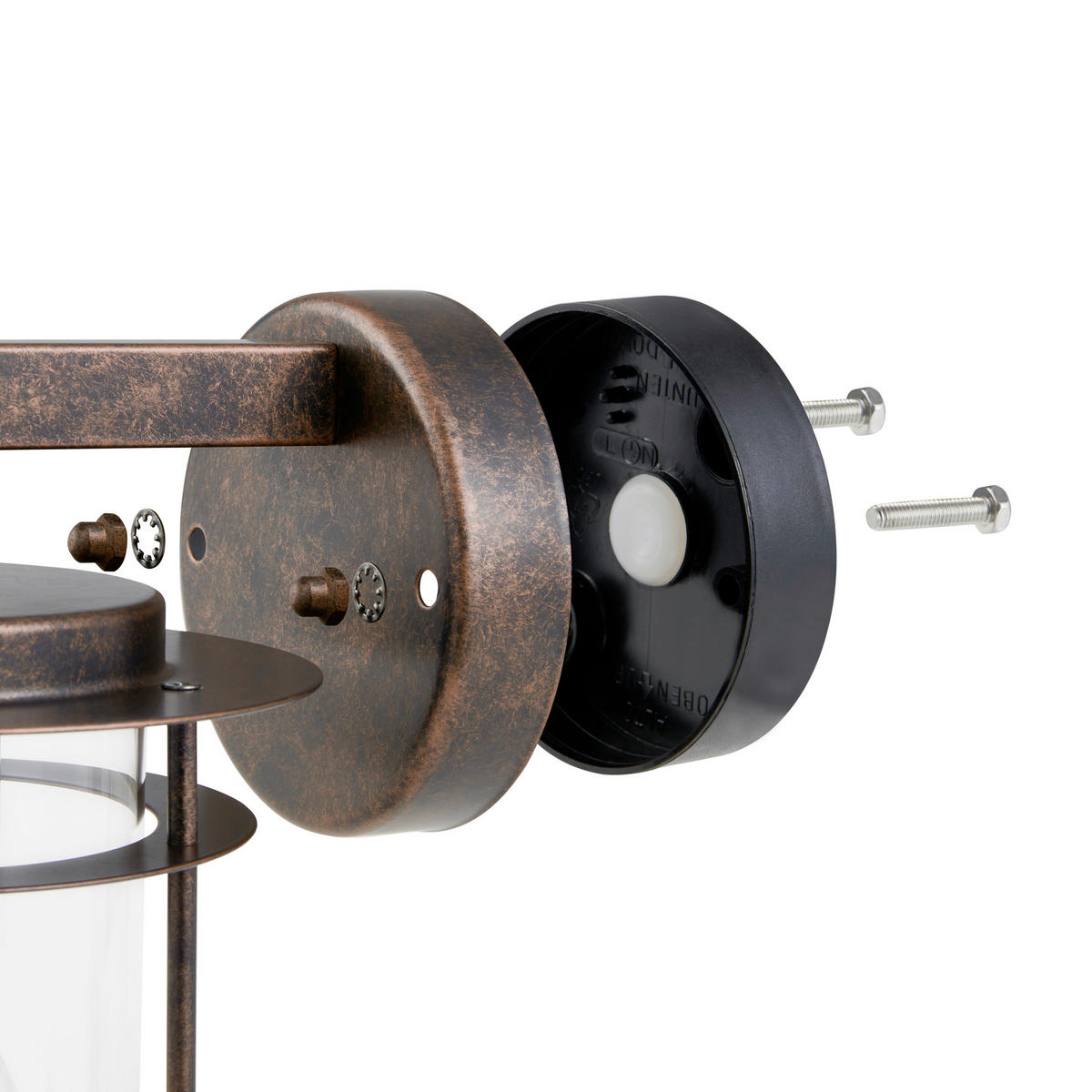 VONKAJŠIE NÁSTENNÉ SVIETIDLO,  16,5/27,5/20 cm - priehľadné/medená, Basics, kov/sklo (16,5/27,5/20cm) - Eglo