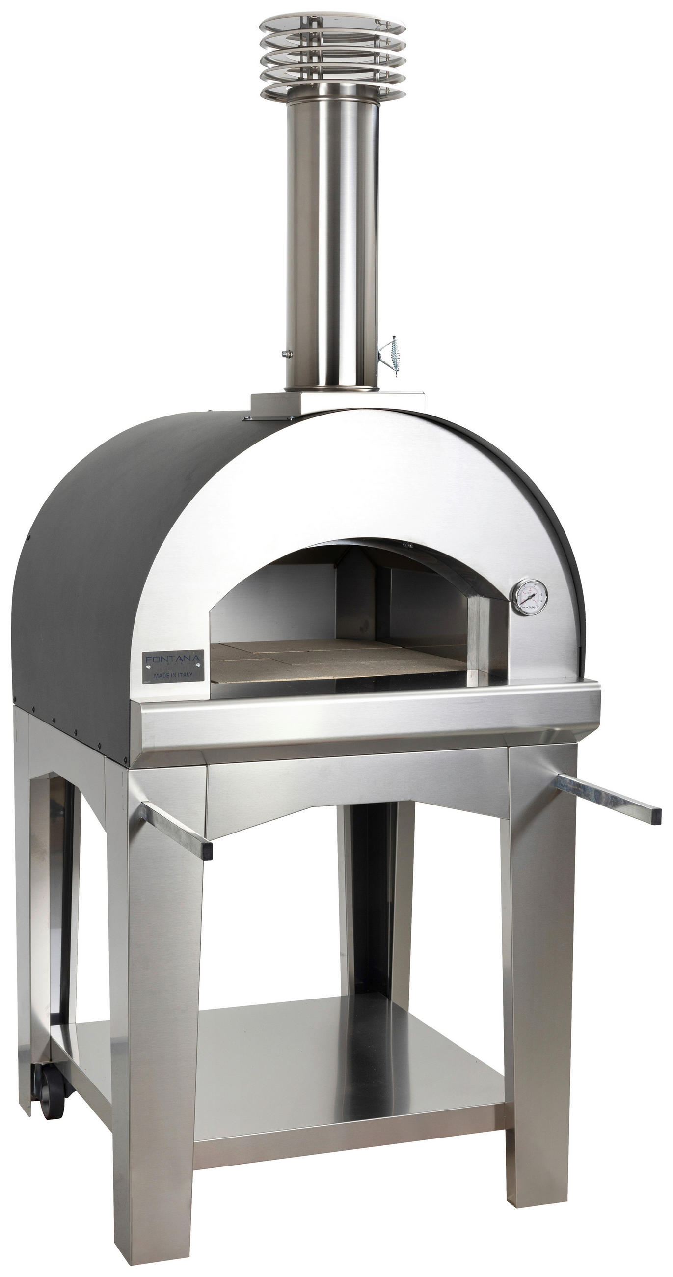 PIZZAOFEN - Edelstahlfarben, Design, Metall (80/140/86cm) - Nouvel