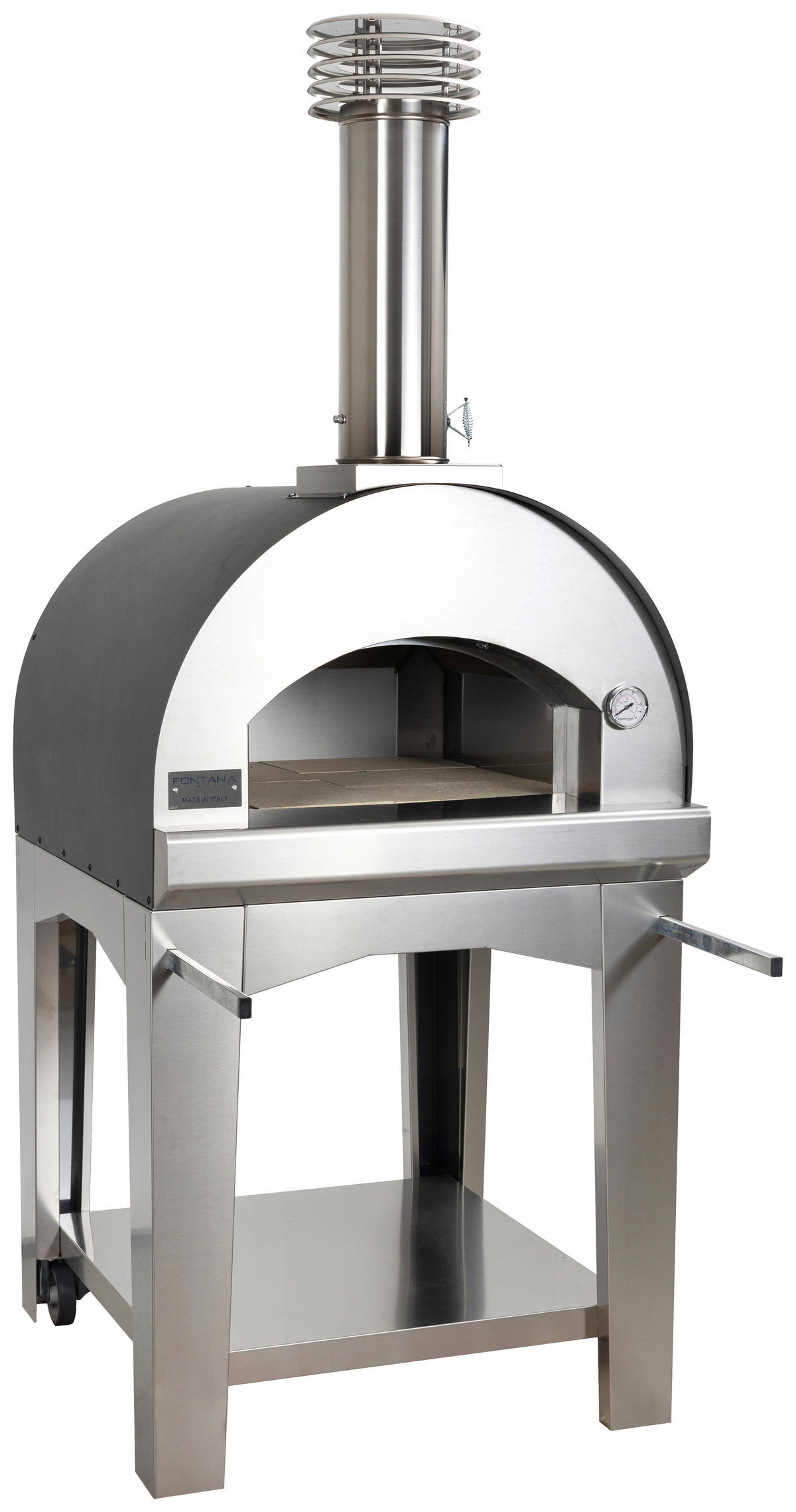 PIZZAOFEN - Edelstahlfarben, Design, Metall (80/140/86cm) - Nouvel
