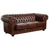 CHESTERFIELD-SOFA  in Echtleder Braun  - Nussbaumfarben/Braun, KONVENTIONELL, Leder/Holzwerkstoff (200/74/98cm) - Max Winzer