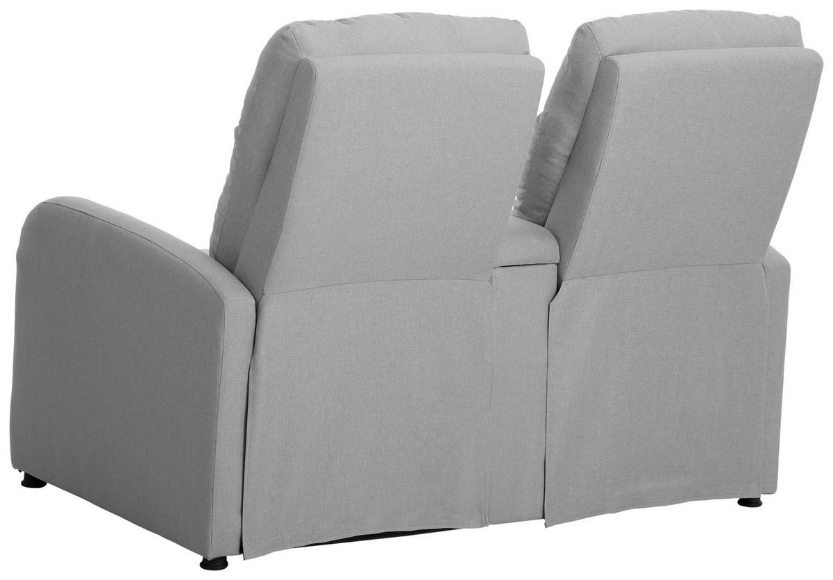 HEIMKINO-SOFA in Mikrofaser Hellgrau  - Hellgrau/Schwarz, Design, Kunststoff/Textil (128/95/92cm) - P & B