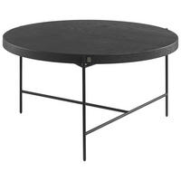 COUCHTISCH JUSTB! Eiche furniert 83/83/43 cm rund Anthrazit, Schwarz  - Anthrazit/Schwarz, Design, Holz/Metall (83/83/43cm) - Musterring