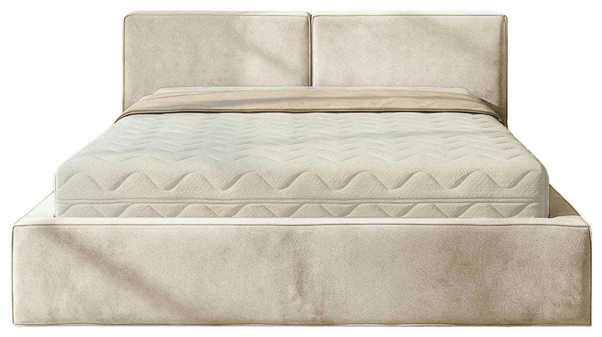 POLSTERBETT 180/200 cm,  in Beige, gepolstertes Kopfteil, Lattenrost, Bettkasten,  - Beige/Schwarz, MODERN, Holz/Kunststoff (180/200cm) - Chameo