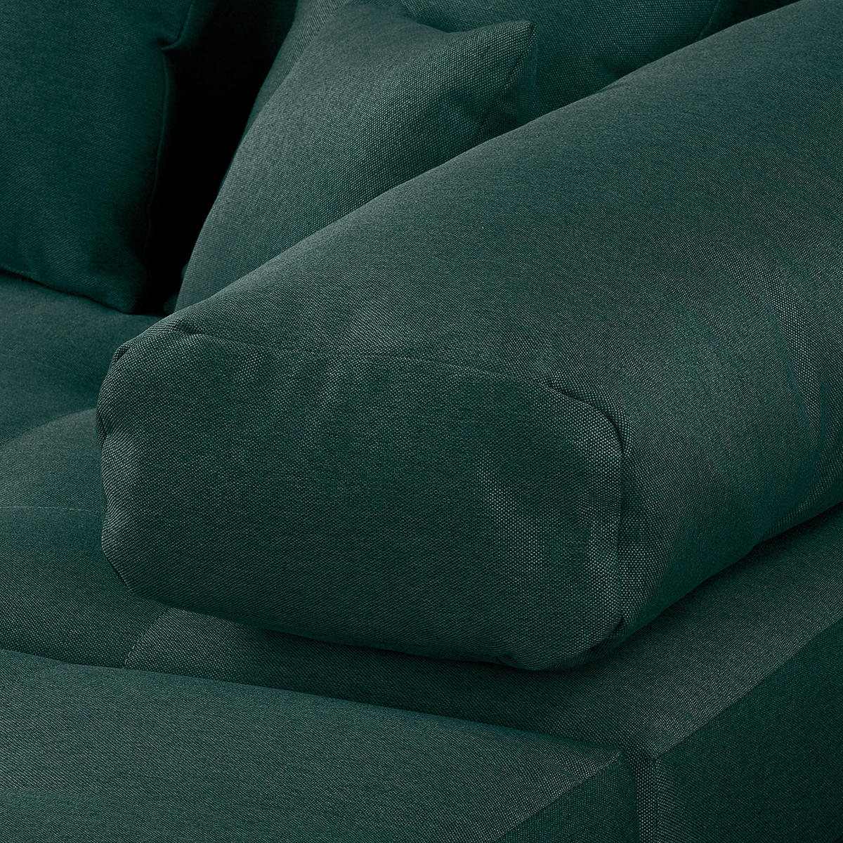 ECKSOFA Naomi in Mikrofaser Petrol Rückenkissen  284/243 cm  - Petrol/Schwarz, Design, Kunststoff/Textil (284/243cm) - P & B