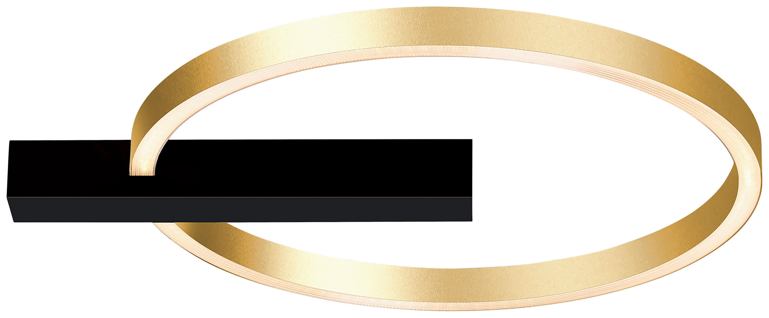 LED-DECKENLEUCHTE Midnight 40.0/4 cm   - Goldfarben/Schwarz, Design, Metall (40.0/4cm) - Escale