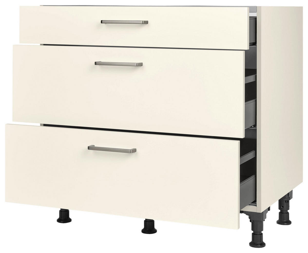 KOCHFELDUMBAUSCHRANK 90/87/56 cm  in Magnolie  - Edelstahlfarben/Magnolie, MODERN, Holzwerkstoff/Metall (90/87/56cm) - Nobilia