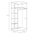 ECKKLEIDERSCHRANK 92/214/92 cm Weiß, Weiß Hochglanz  - Weiß Hochglanz/Weiß, Trend, Holzwerkstoff (92/214/92cm) - Carryhome