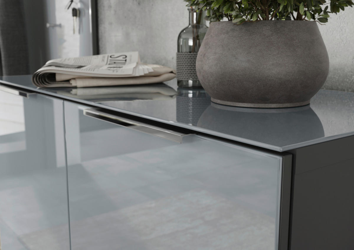SCHUHSCHRANK  in  - Chromfarben/Silberfarben, MODERN, Glas/Holzwerkstoff (87cm) - Germania