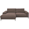 ECKSOFA Taupe Feincord  - Taupe/Schwarz, Design, Textil/Metall (177/253cm) - Dieter Knoll