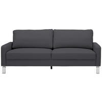 2-SITZER-SOFA in Echtleder Dunkelgrau, Fango  - Chromfarben/Fango, Design, Leder/Metall (184/81/97cm) - Pure Home Lifestyle