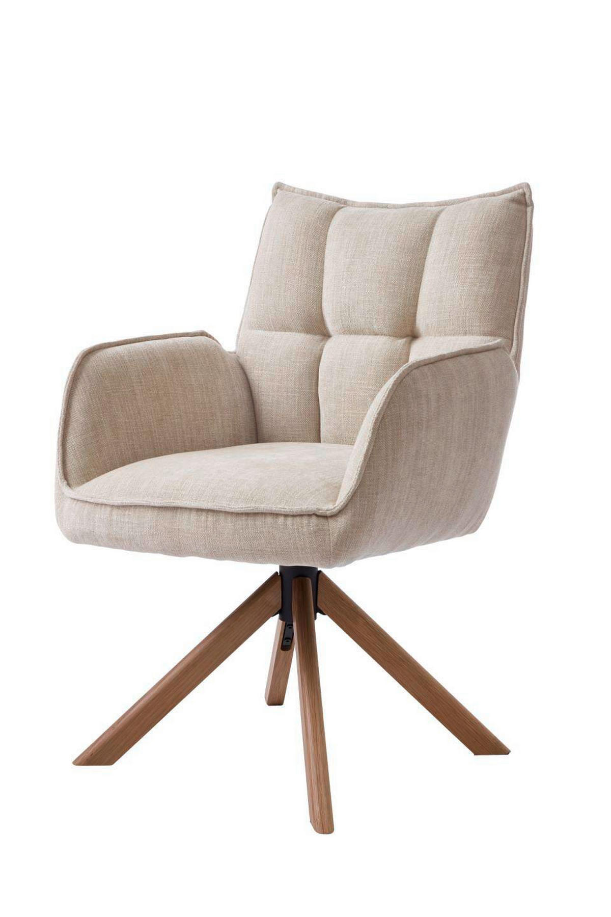 ARMLEHNSTUHL-SET 2 Stück  in Chenille  - Beige/Creme, MODERN, Holz/Textil (59/86/65cm) - Livetastic