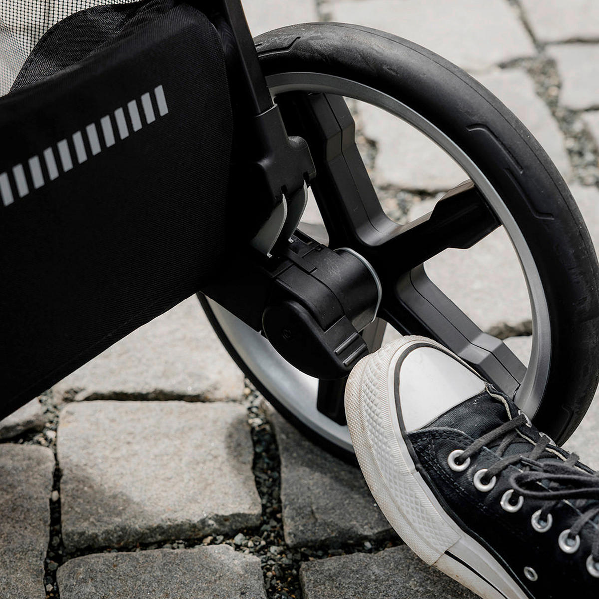 KINDERWAGENSET  Fusion Panorama Lyx Set inkl. Wickeltasche  Schwarz  - Schwarz, Basics, Metall (57/129/100cm) - Gesslein