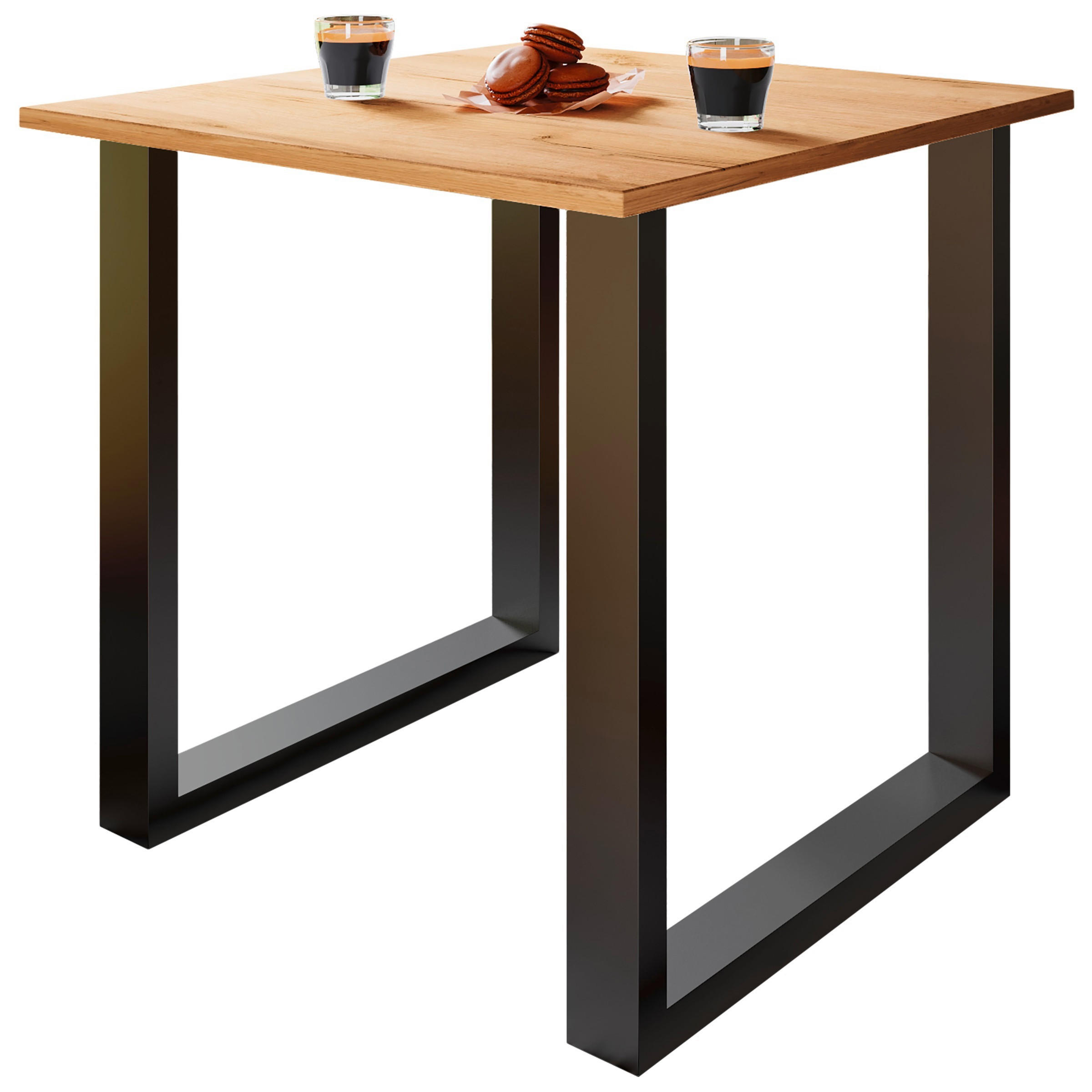 SCHREIBTISCH  in Schwarz, Honigeiche  - Honigeiche/Schwarz, Design, Holzwerkstoff/Metall (80/76/80cm) - MID.YOU
