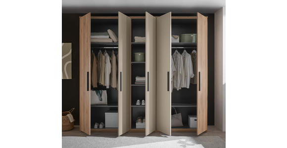 DREHTÜRENSCHRANK 250,8/227,7/60 cm 5-türig Eichefarben, Kaschmir - Kaschmir/Eichefarben, Design, Holzwerkstoff/Metall (250,8/227,7/60cm) - Xora