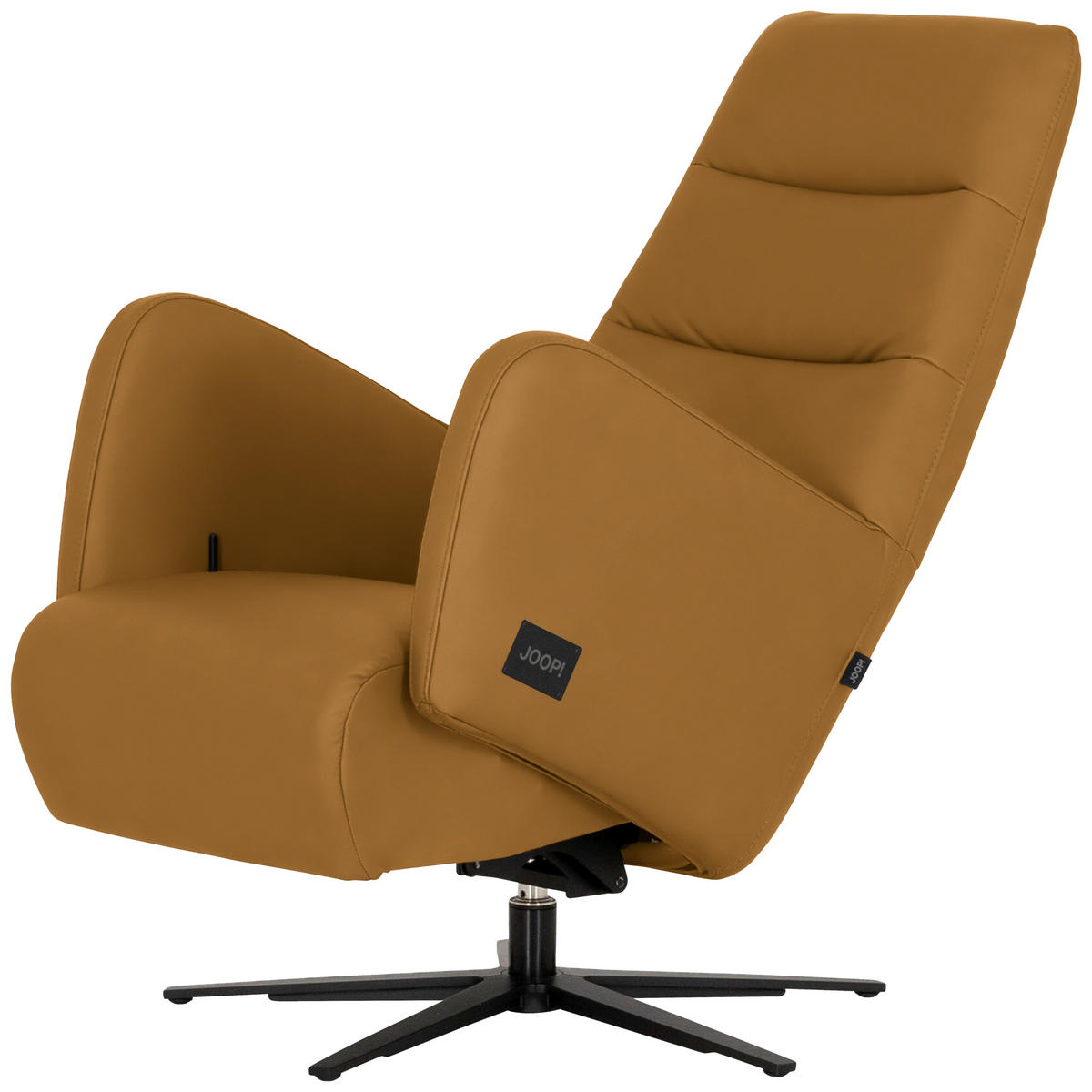 RELAXSESSEL Leder Senfgelb  - Senfgelb/Schwarz, Modern, Leder/Metall (66/110/83cm) - Joop!