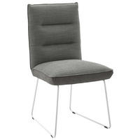 STUHL - Edelstahlfarben/Dunkelgrau, Design, Textil/Metall (49/93/59cm) - Dieter Knoll