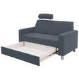 2-SITZER-SOFA in Flachgewebe Blau  - Chromfarben/Blau, Design, Textil/Metall (158/83/85cm) - Xora