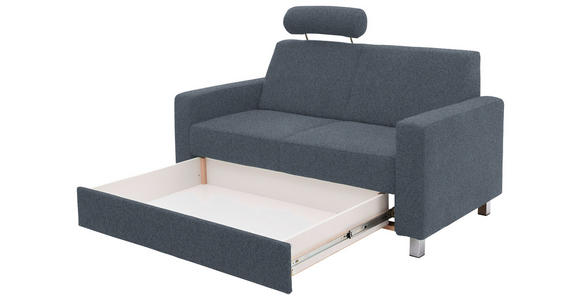 2-SITZER-SOFA in Flachgewebe Blau - Chromfarben/Blau, Design, Textil/Metall (158/83/85cm) - Xora