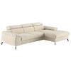 ECKSOFA in Cord Beige  - Beige/Schwarz, Design, Textil/Metall (244/166cm) - Livetastic
