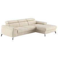 ECKSOFA in Cord Beige  - Beige/Schwarz, Design, Textil/Metall (244/166cm) - Livetastic