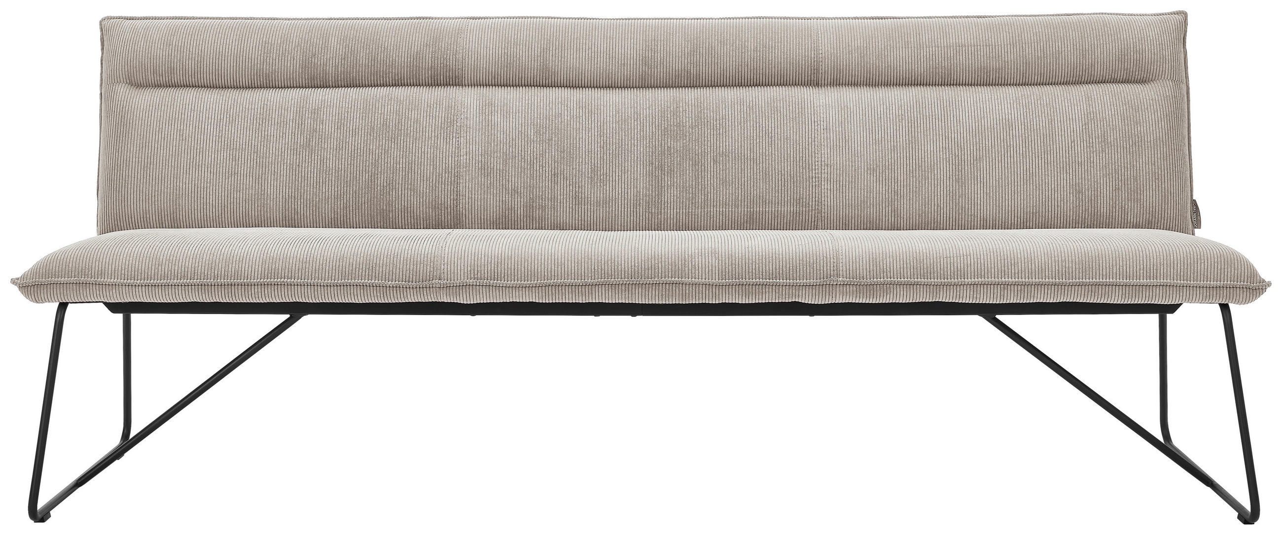 SITZBANK 180/88/66 cm  in Ecru  - Ecru/Schwarz, Design, Textil/Metall (180/88/66cm) - Johann Jakob