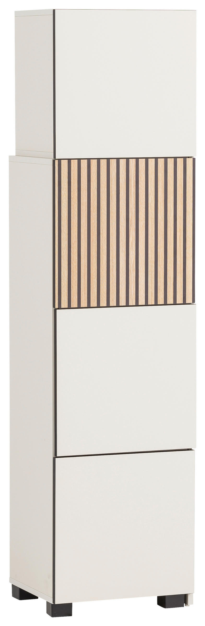 STOJACÍ REGÁL, farba duba, béžová, 42-70/165,1/34,7 cm - čierna/farba duba, Design, kompozitné drevo/plast (42-70/165,1/34,7cm) - MID.YOU
