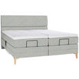 BOXSPRINGBETT 160/200 cm  in Hellgrau  - Eichefarben/Hellgrau, KONVENTIONELL, Holz/Textil (160/200cm) - Voleo