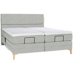 BOXSPRINGBETT 160/200 cm  in Hellgrau  - Eichefarben/Hellgrau, KONVENTIONELL, Holz/Textil (160/200cm) - Voleo