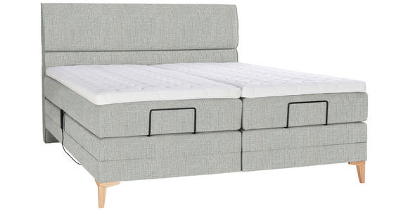 BOXSPRINGBETT 180/200 cm  in Hellgrau  - Eichefarben/Hellgrau, KONVENTIONELL, Holz/Textil (180/200cm) - Voleo