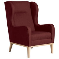 OHRENSESSEL in Flachgewebe Rot  - Rot/Naturfarben, KONVENTIONELL, Holz/Textil (66/104/78cm) - Max Winzer
