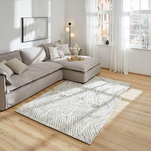 Thumbnail - Novel Wollteppich Edition Alkatif Modern, Beige, Textil, Abstraktes, rechteckig, 160x230 cm, Care & Fair, AZO-frei, Hand...