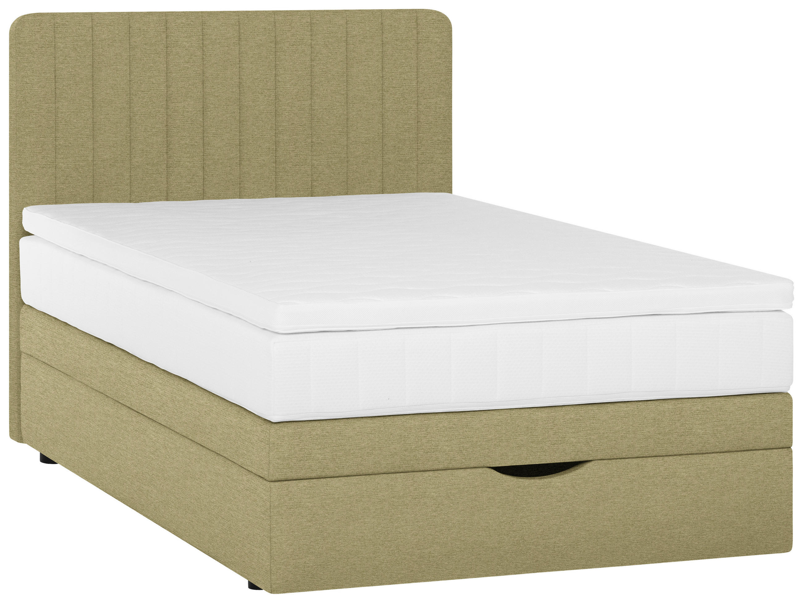BOXSPRINGBETT 140/200 cm  in Olivgrün  - Schwarz/Olivgrün, KONVENTIONELL, Holzwerkstoff/Kunststoff (140/200cm) - Welnova