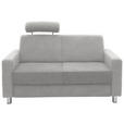 2-SITZER-SOFA in Flachgewebe Hellgrau  - Chromfarben/Hellgrau, Design, Textil/Metall (158/83/85cm) - Xora