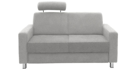 2-SITZER-SOFA in Flachgewebe Hellgrau - Chromfarben/Hellgrau, Design, Textil/Metall (158/83/85cm) - Xora