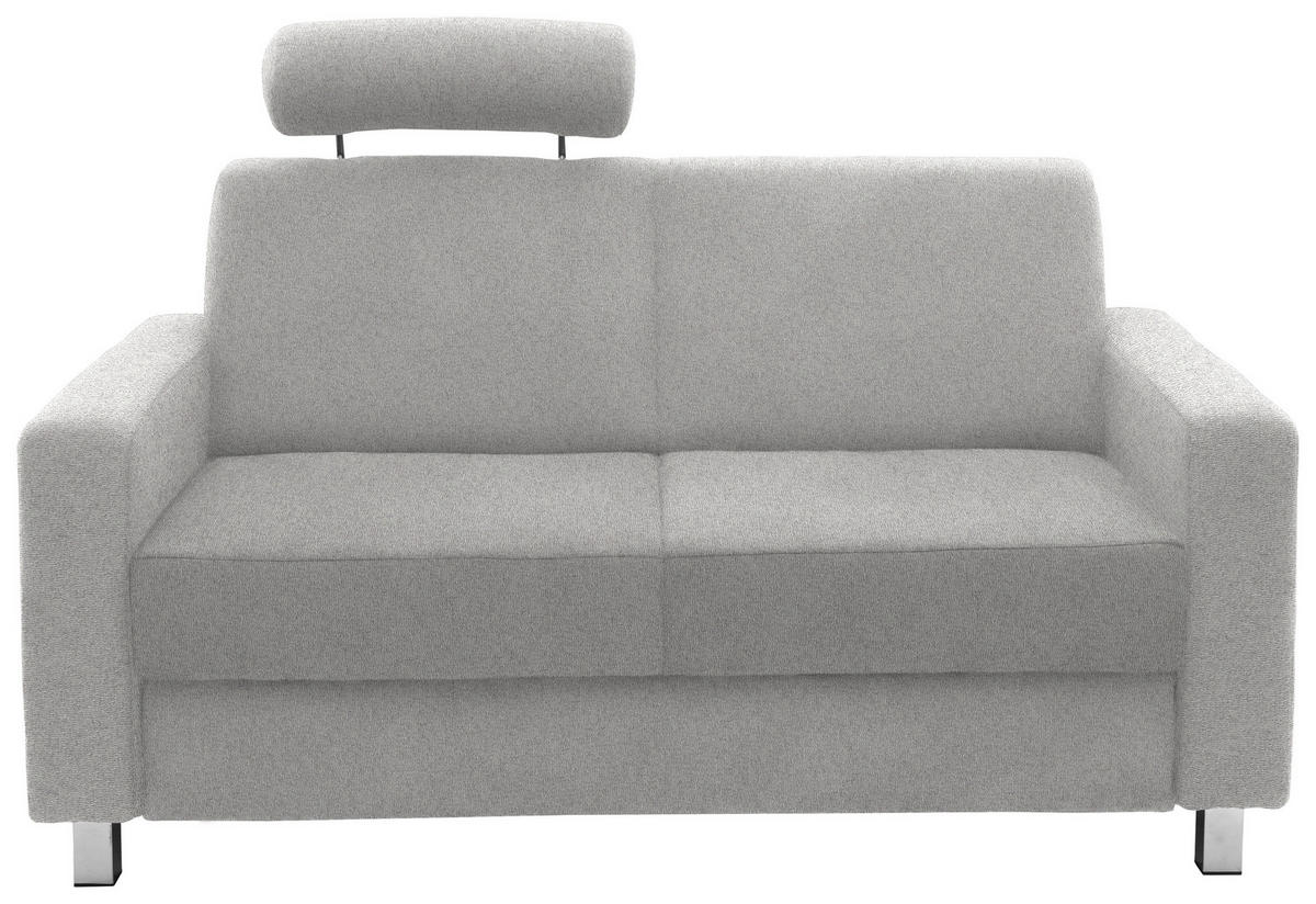 2-SITZER-SOFA in Flachgewebe Hellgrau  - Chromfarben/Hellgrau, Design, Textil/Metall (158/83/85cm) - Xora