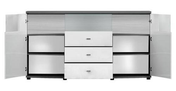 SIDEBOARD 160/86,8/41,6 cm  in Anthrazit, Weiß Hochglanz  - Weiß Hochglanz/Anthrazit, Design, Holzwerkstoff/Kunststoff (160/86,8/41,6cm) - Carryhome