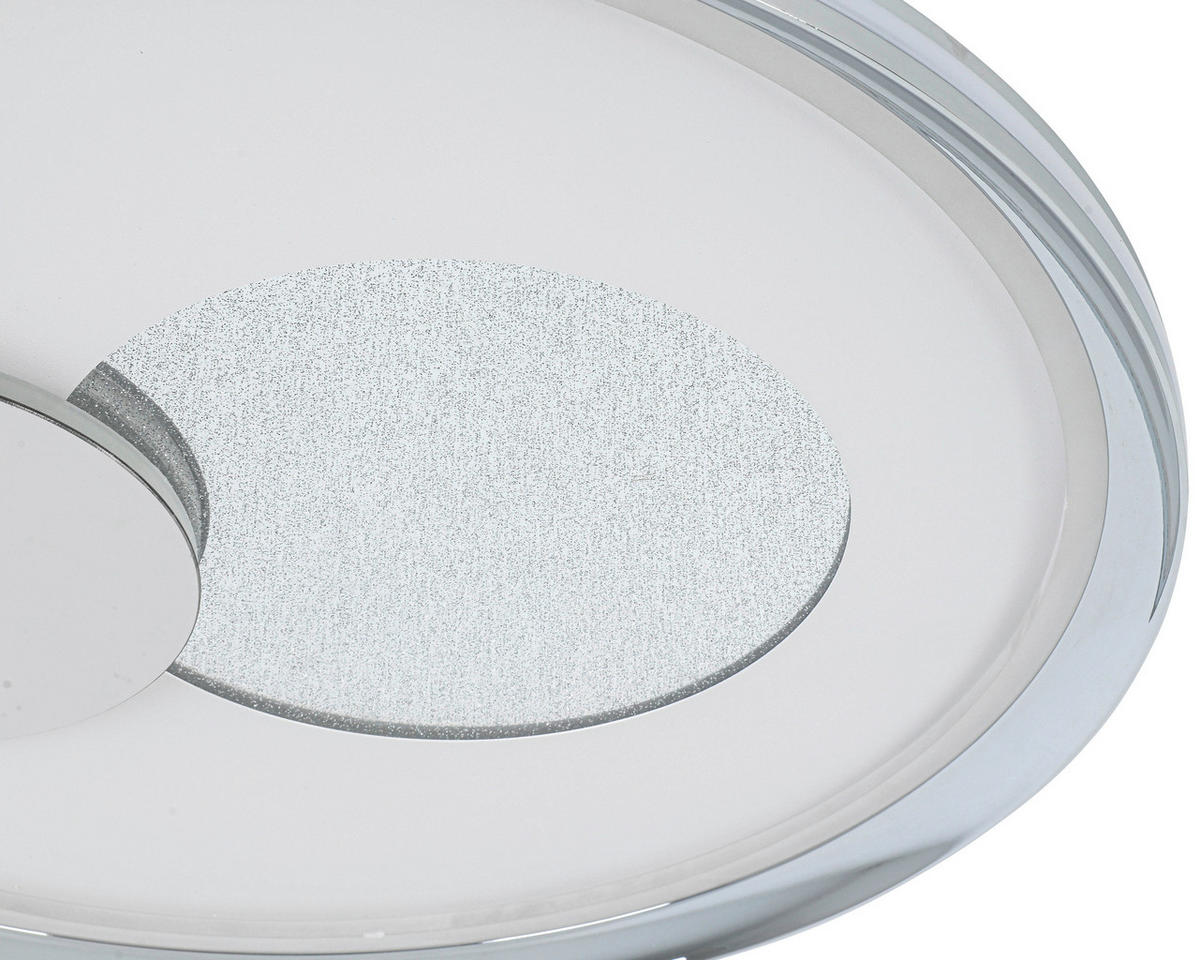 DECKENLEUCHTE 50/5,5 cm   - Chromfarben/Weiß, Trend, Kunststoff/Metall (50/5,5cm) - Novel