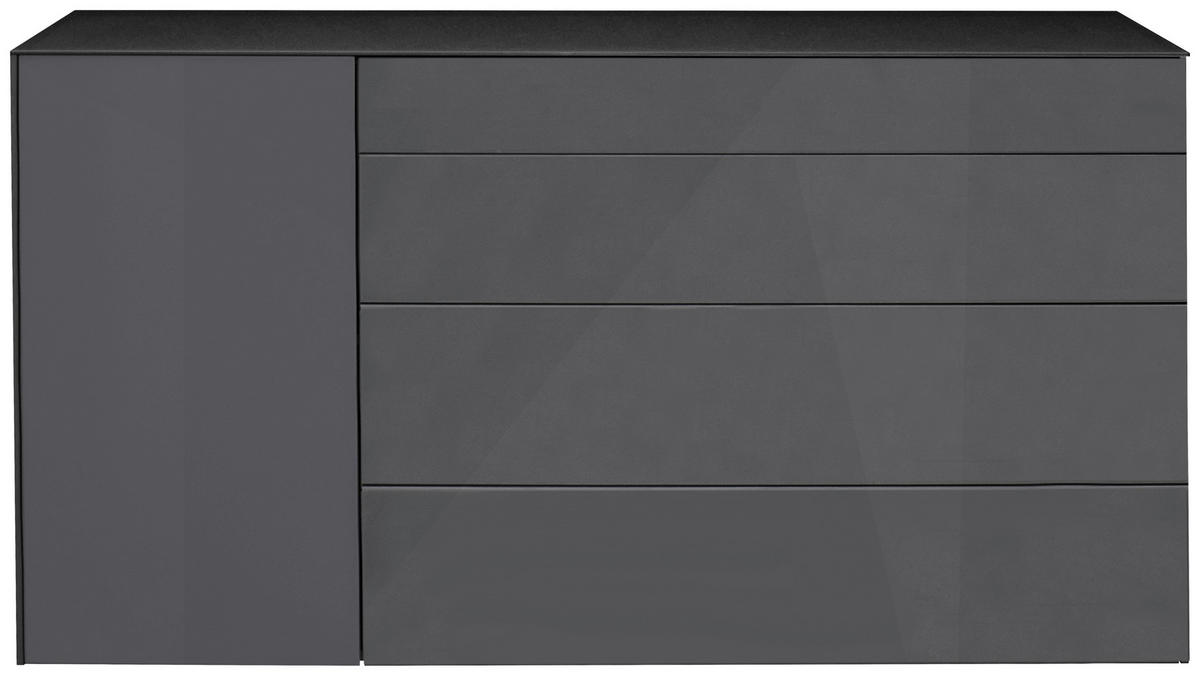SIDEBOARD Imola  in 169/89/42 cm  - Anthrazit/Schwarz, Design, Glas/Holzwerkstoff (169/89/42cm) - Novel