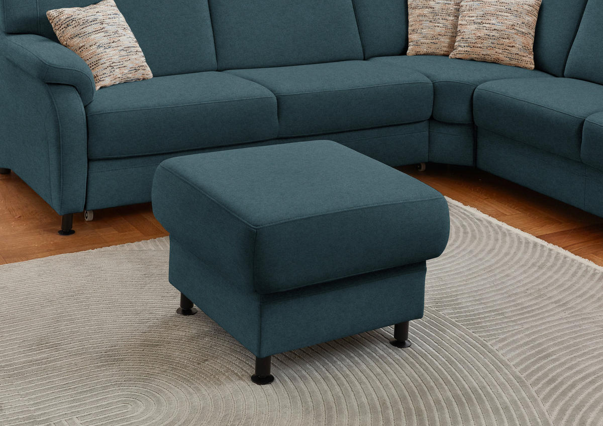 ECKSOFA Flachgewebe Opal  - Opal/Schwarz, Konventionell, Textil/Metall (269/287cm) - Beldomo System